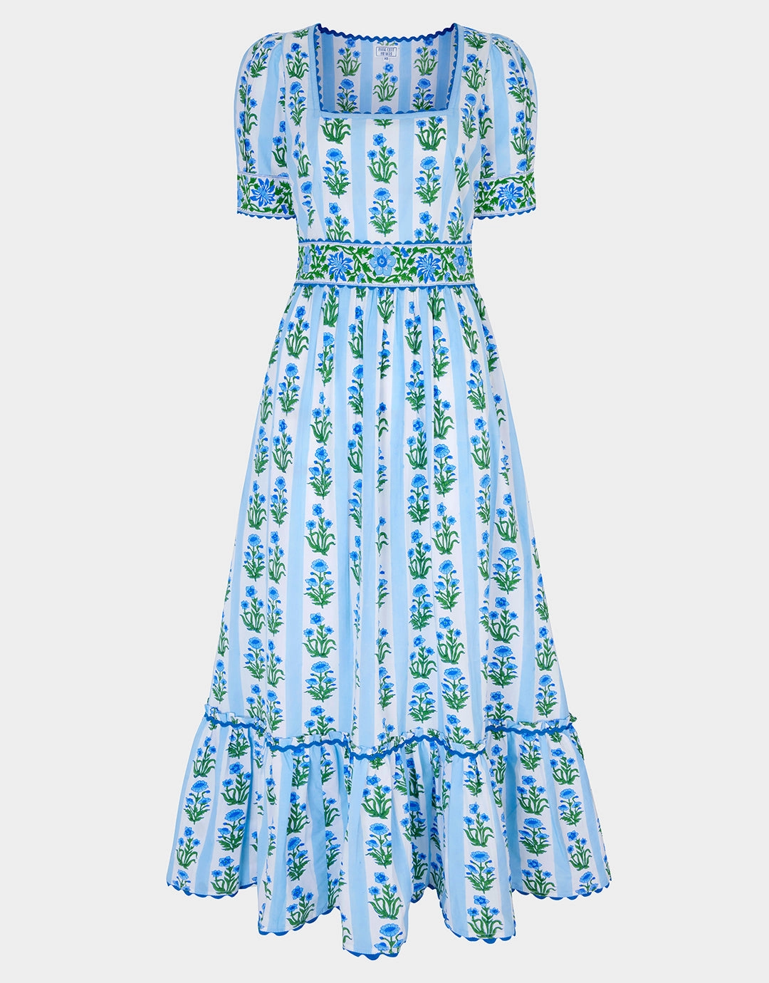 Evelyn Dress - Sky Lily Stripe