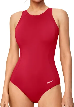 Ewedoos Athletic Swimsuit for Women Adjustable Strap One Piece Swimsuit Racerback Bathing Suit for Women Tummy Control