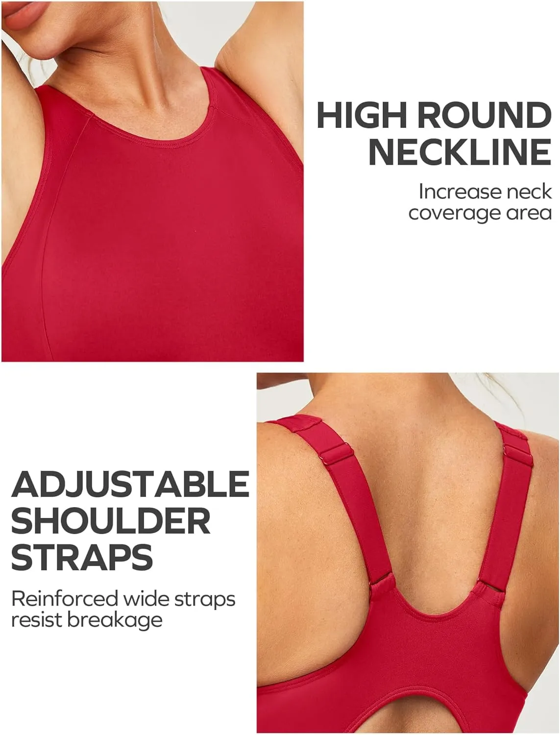 Ewedoos Athletic Swimsuit for Women Adjustable Strap One Piece Swimsuit Racerback Bathing Suit for Women Tummy Control
