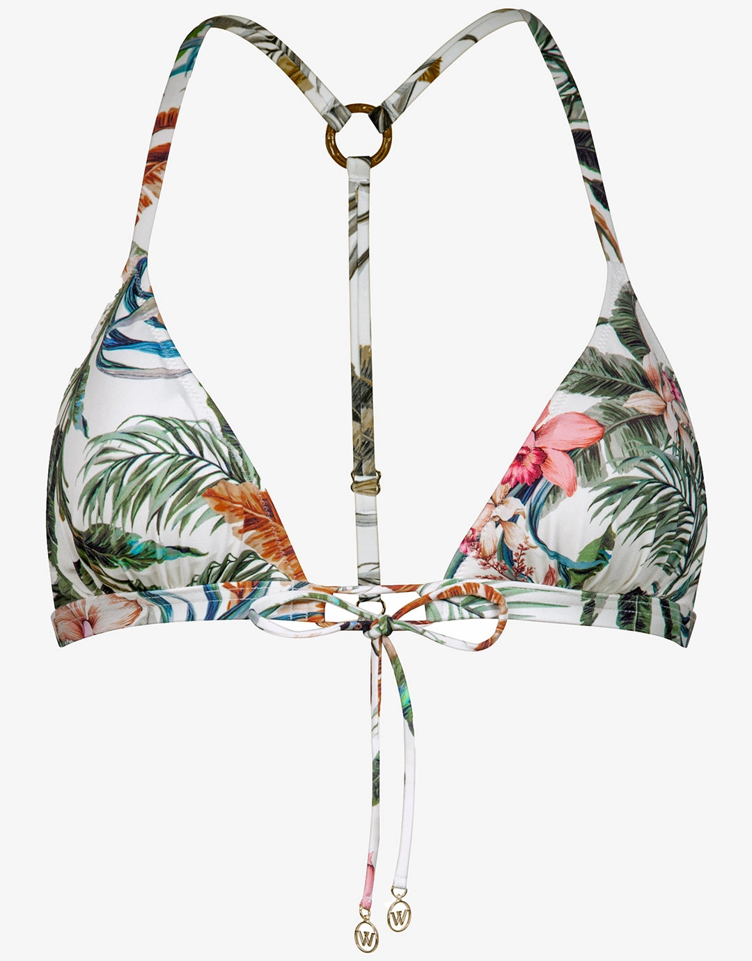 Exotic Dive T Back Triangle Bikini Top - Retro Tropics