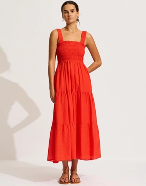 Faithful Midi Dress - Flame
