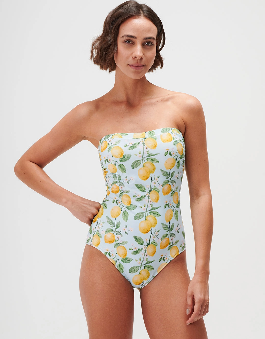 Fior di Limone Bandeau Swimsuit - Sorrento Sky