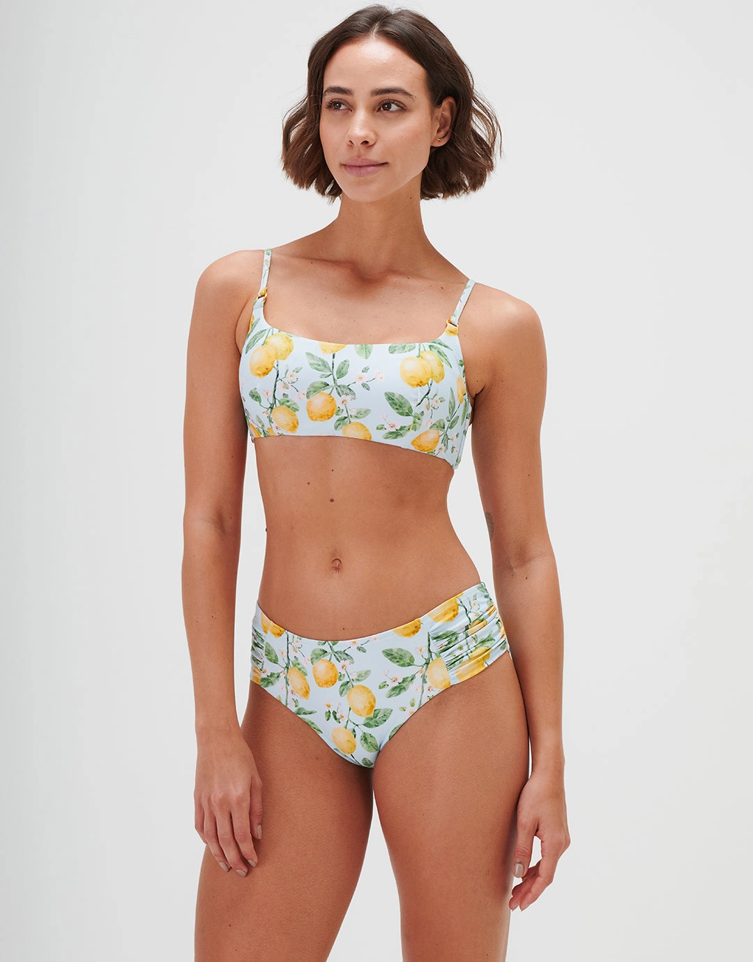 Fior di Limone Gathered Side Bikini Pant - Sorrento Sky