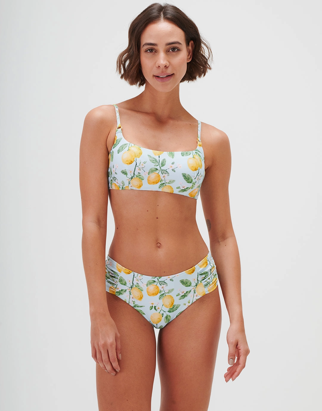 Fior di Limone Gathered Side Bikini Pant - Sorrento Sky