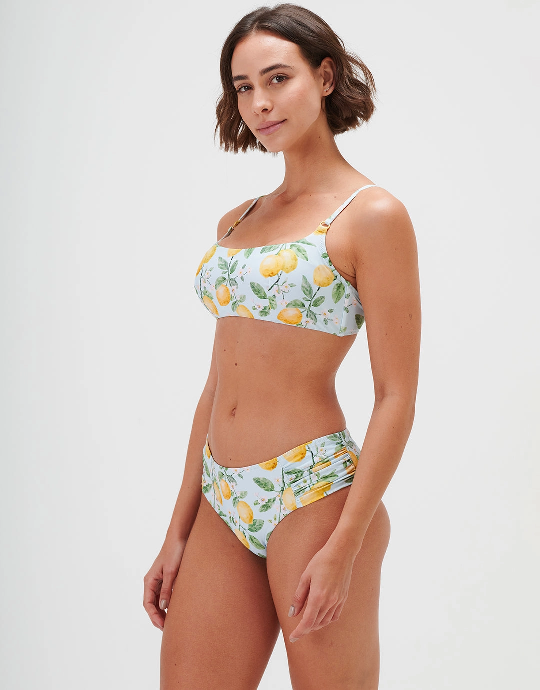 Fior di Limone Gathered Side Bikini Pant - Sorrento Sky