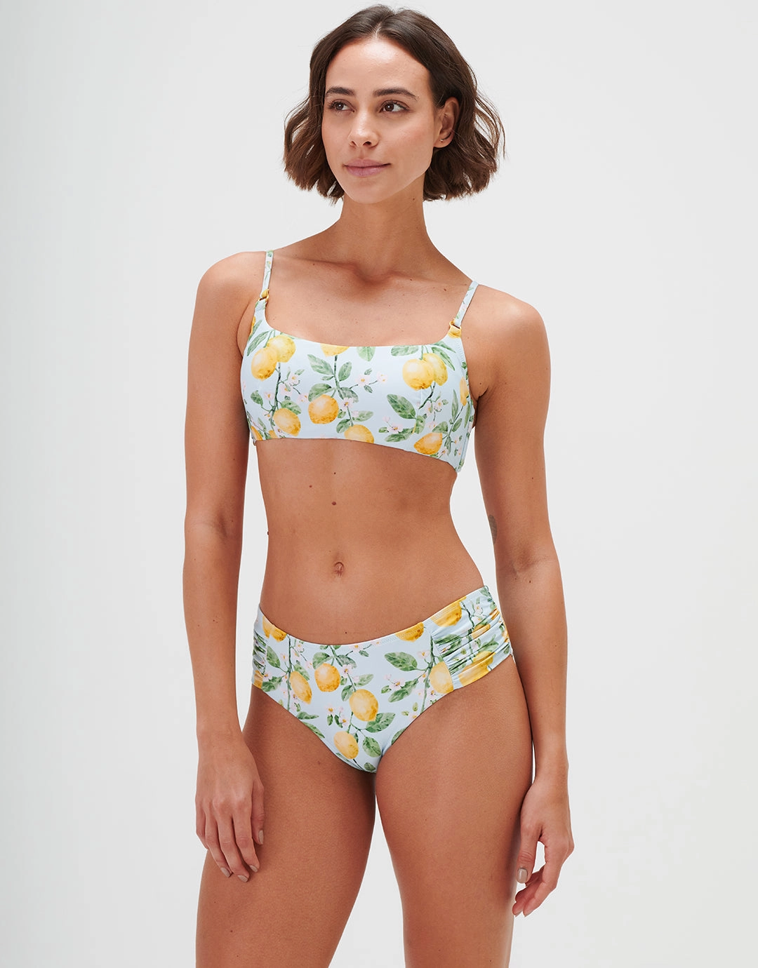 Fior di Limone Gathered Side Bikini Pant - Sorrento Sky
