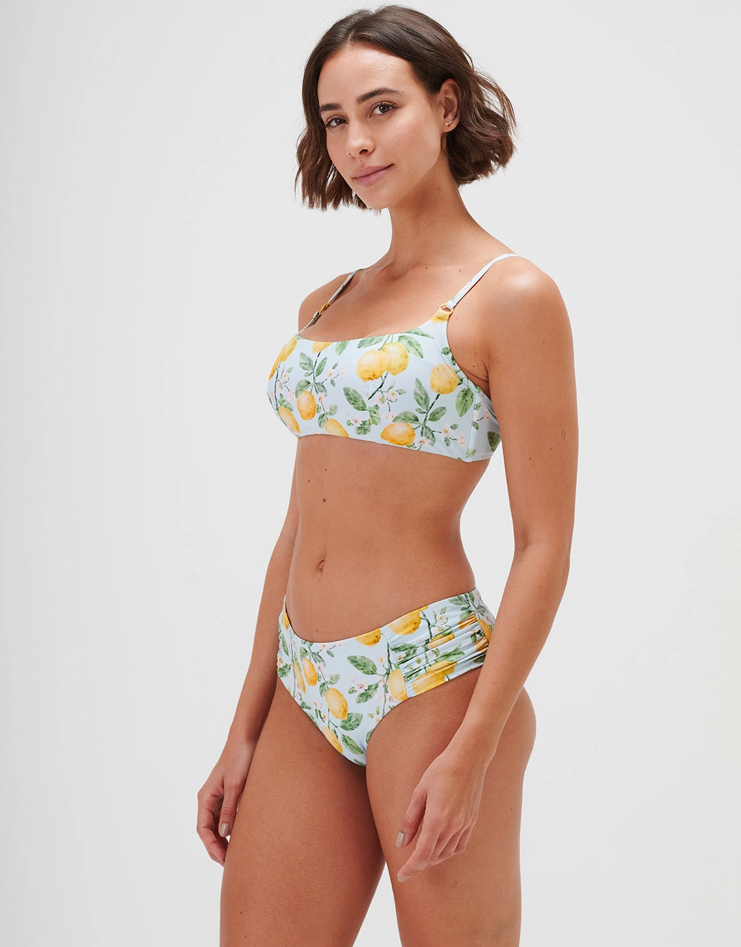 Fior di Limone Gathered Side Bikini Pant - Sorrento Sky