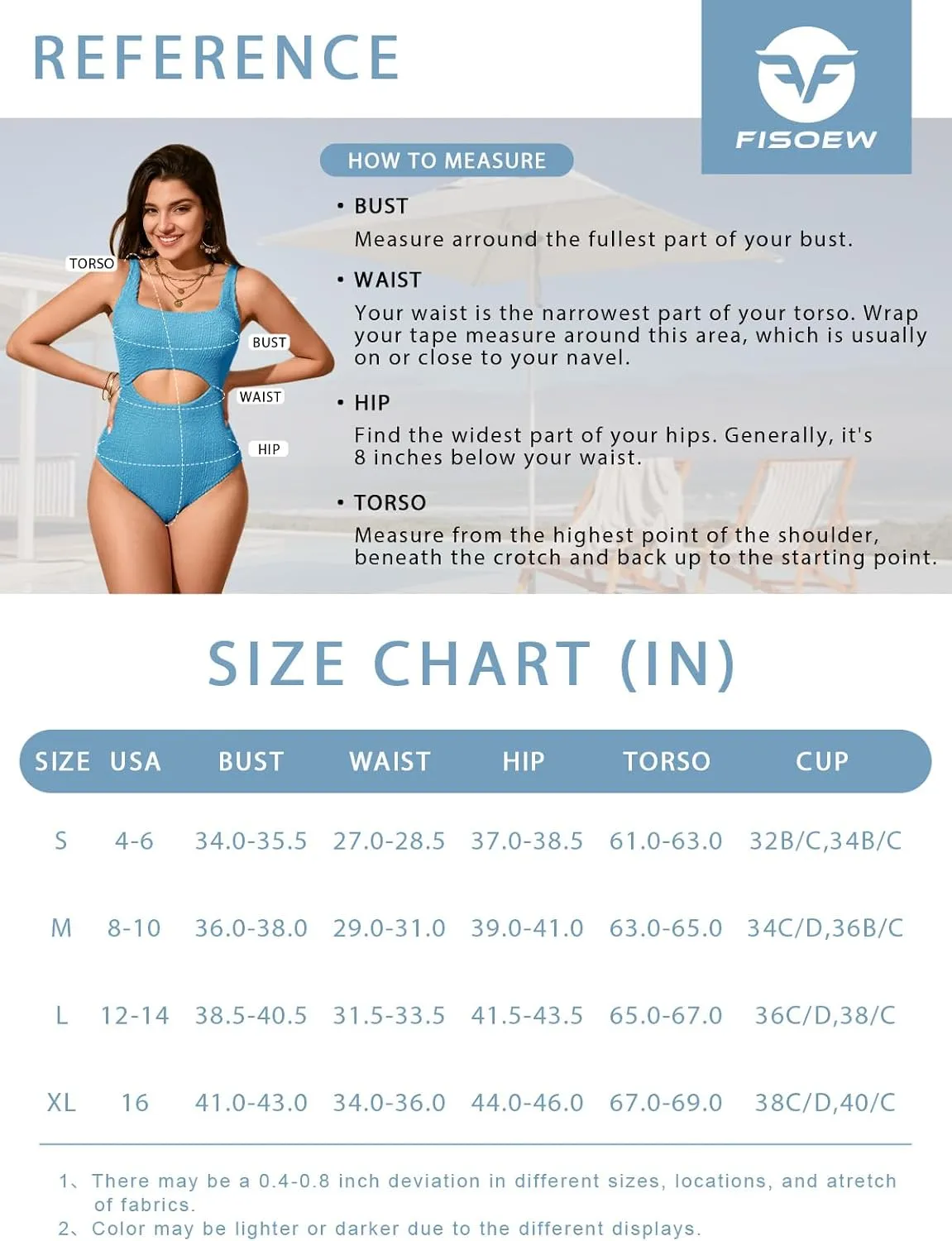 Fisoew Womens One Piece Swimsuits Cut Out Tummy Control High Cut Slimming Adjustable Strap Textured Bathing Suit