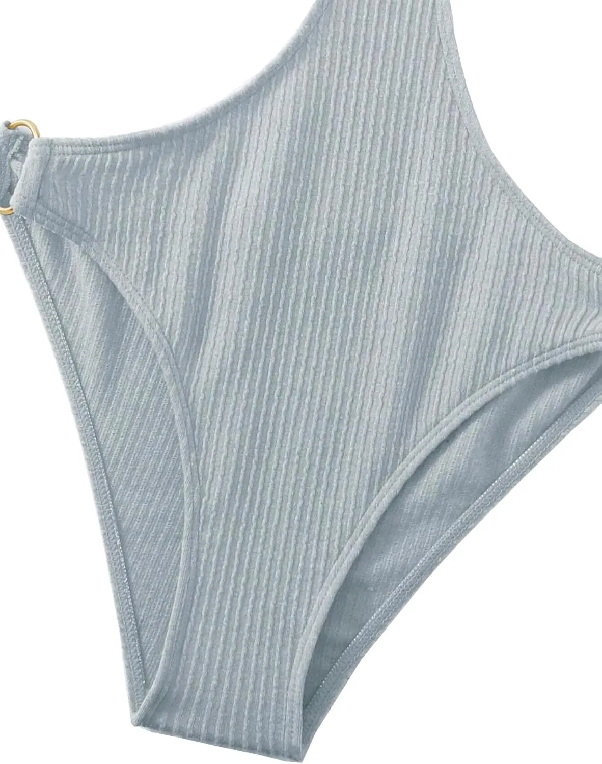 FlatterMe Ring Linked Cut-Out One Piece Swimsuit Scoop Neck Lace Up Back Monokini Bathing Suit