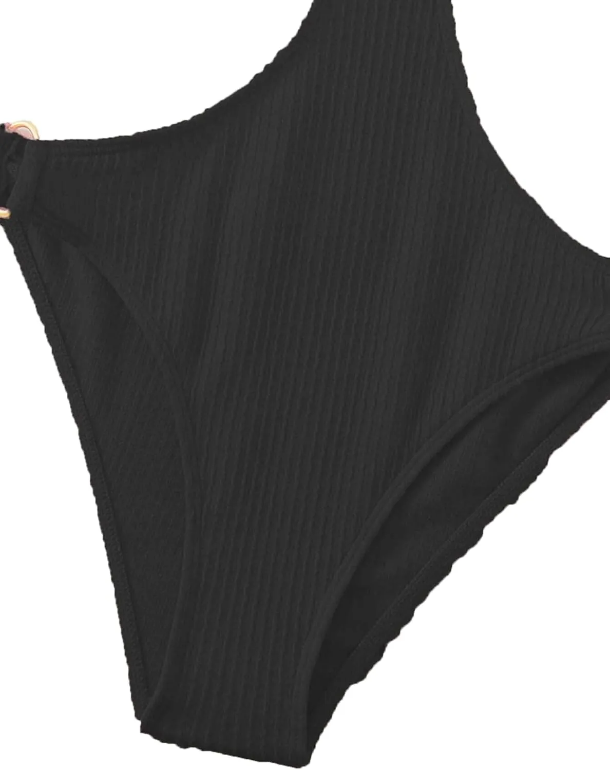 FlatterMe Ring Linked Cut-Out One Piece Swimsuit Scoop Neck Lace Up Back Monokini Bathing Suit