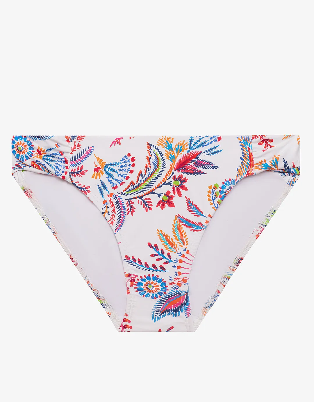 Fleurette Twist Side Tab Hipster Bikini Pant - White Floral