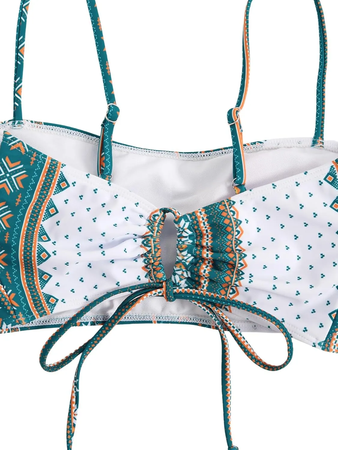 Floerns Women's Boho Two Piece High Waist Bathing Suit Bandeau Swimsuit