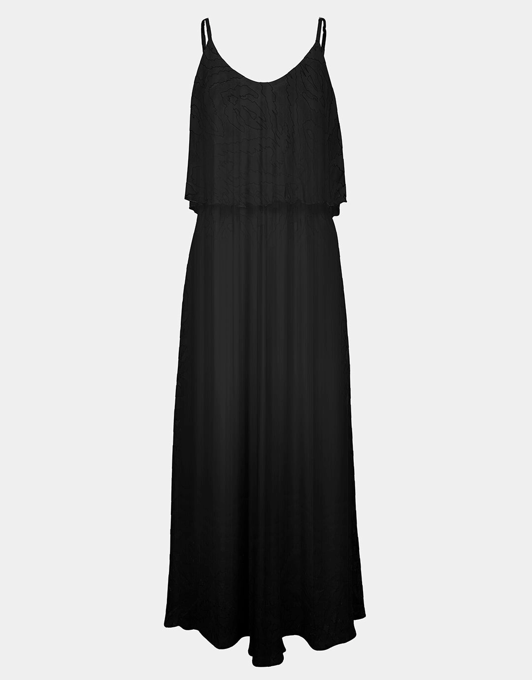 Flounce Maxi Dress - Black