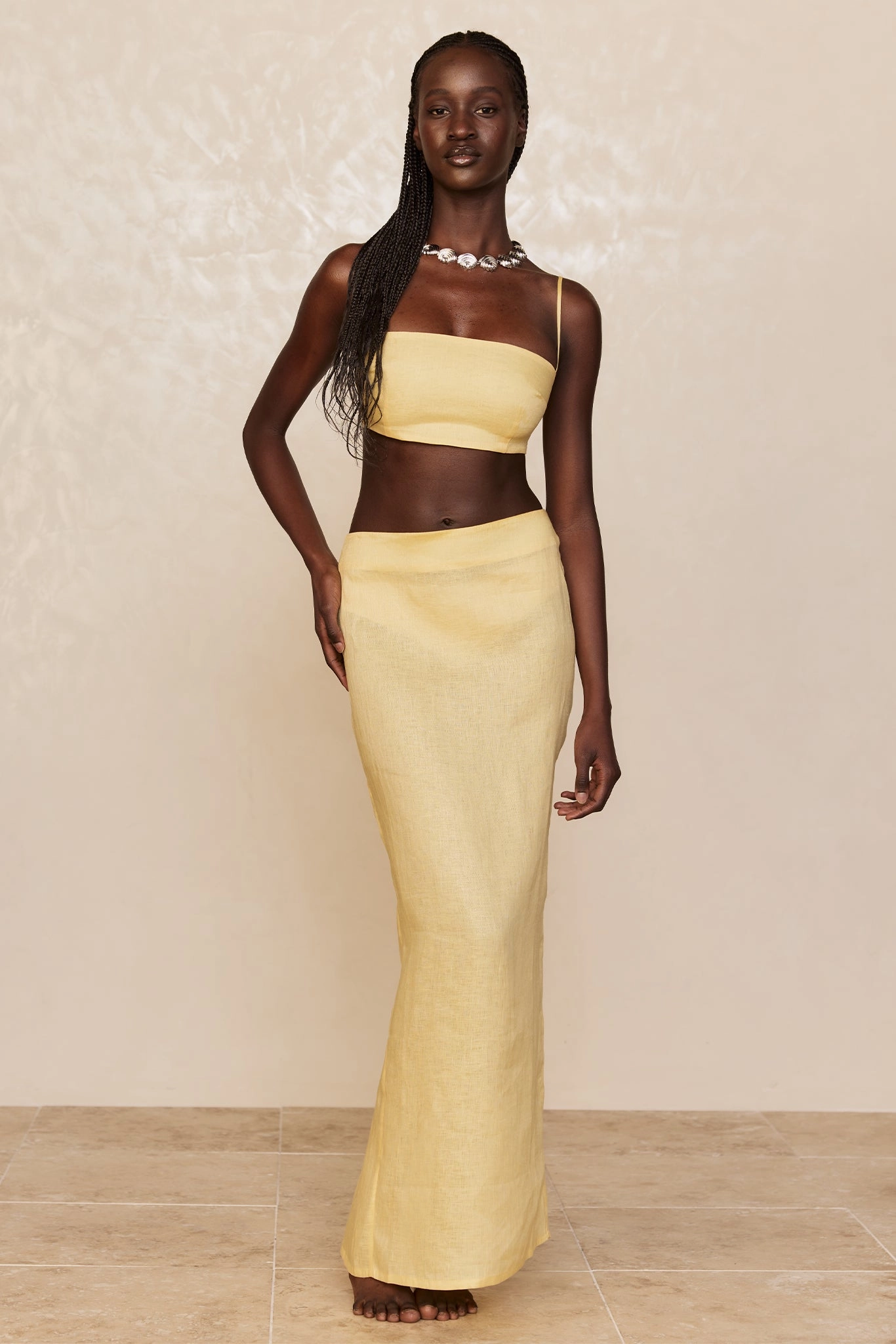 Fontelina Linen Skirt - Honey