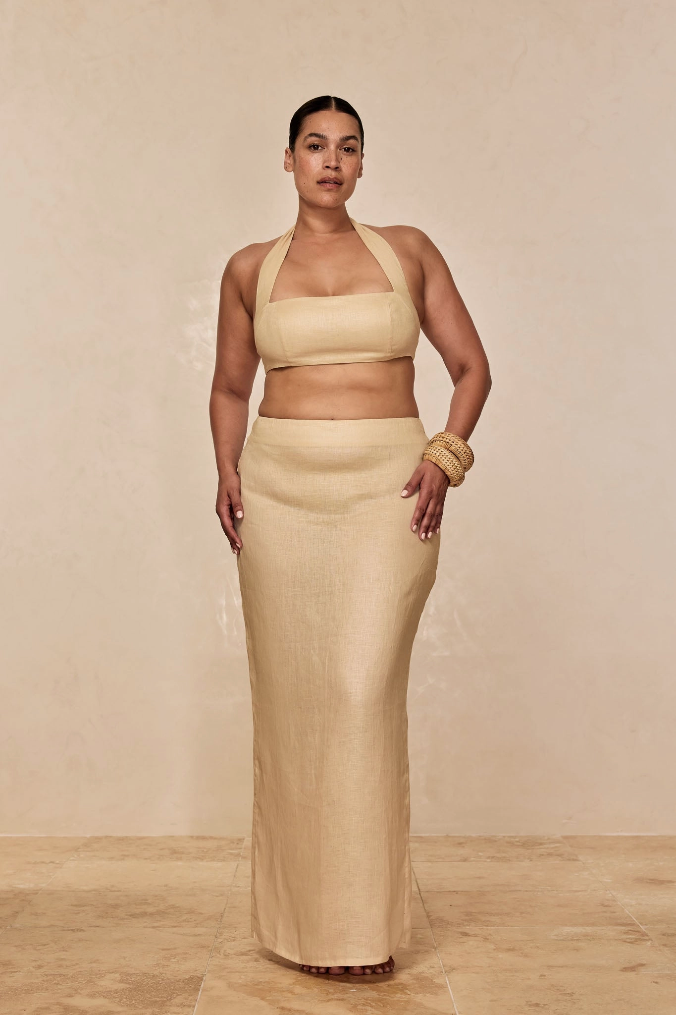 Fontelina Linen Skirt - Vanilla Linen