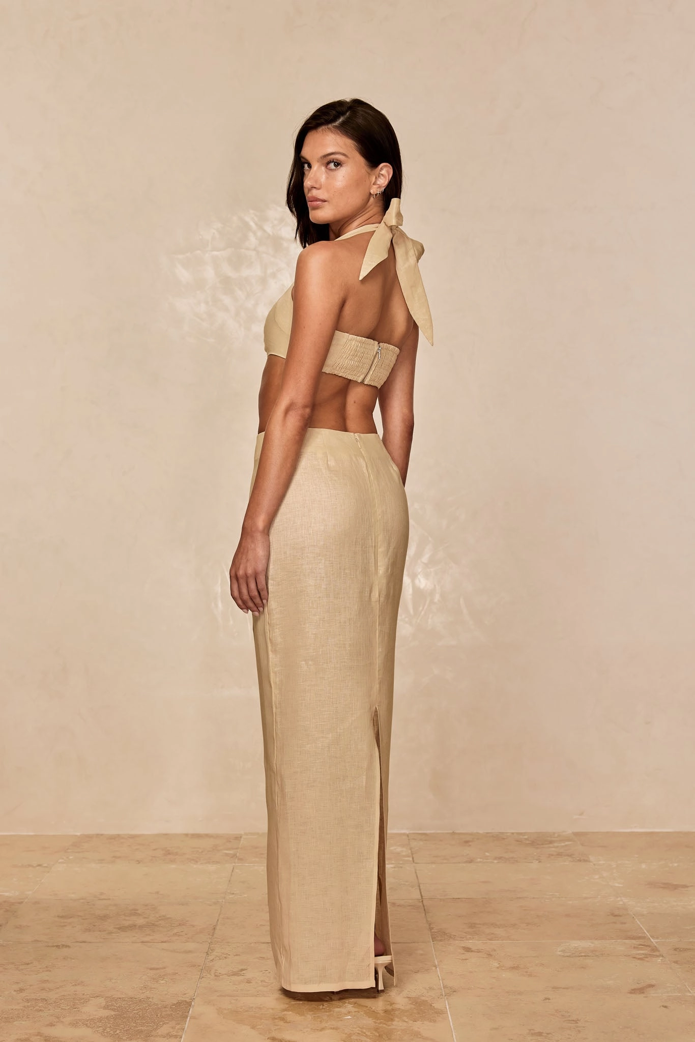 Fontelina Linen Skirt - Vanilla Linen