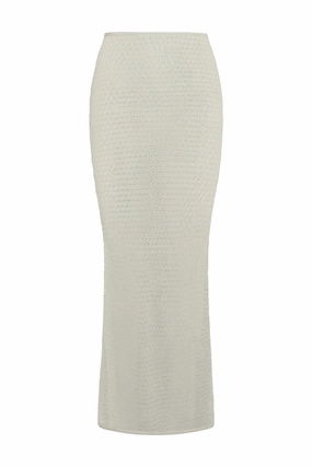 Fontelina Skirt - Ivory Lurex Lace Crochet