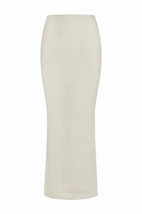Fontelina Skirt - Ivory Shiny Treble Knit
