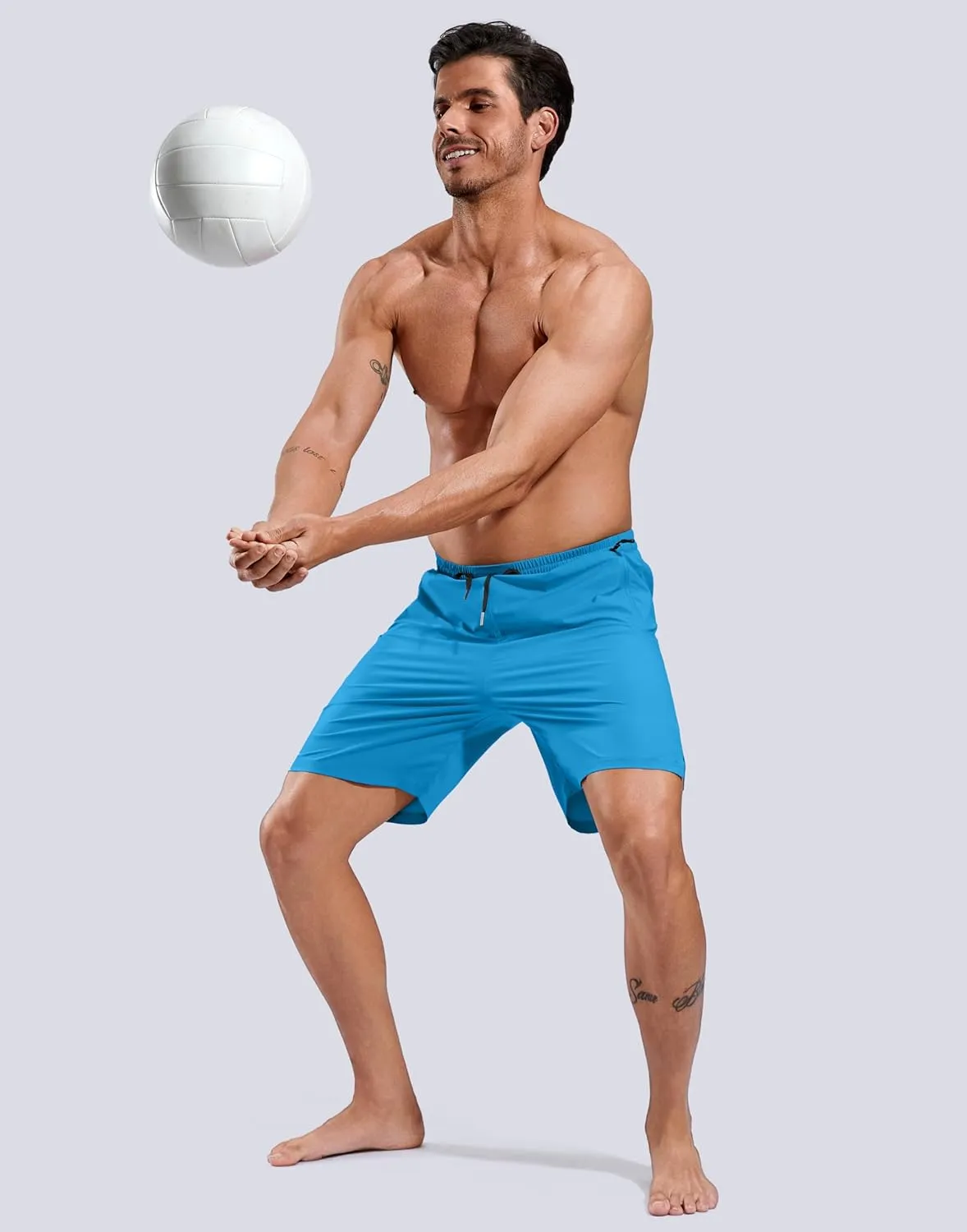 G Gradual Mens Swim Trunks with Compression Liner 7" Quick Dry Board Shorts Swimsuit Bathing Suit for Men with Zipper Pockets