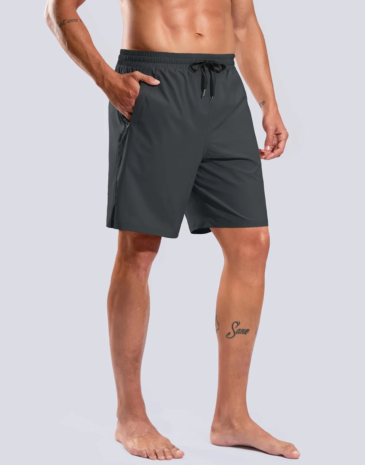 G Gradual Mens Swim Trunks with Compression Liner 7" Quick Dry Board Shorts Swimsuit Bathing Suit for Men with Zipper Pockets