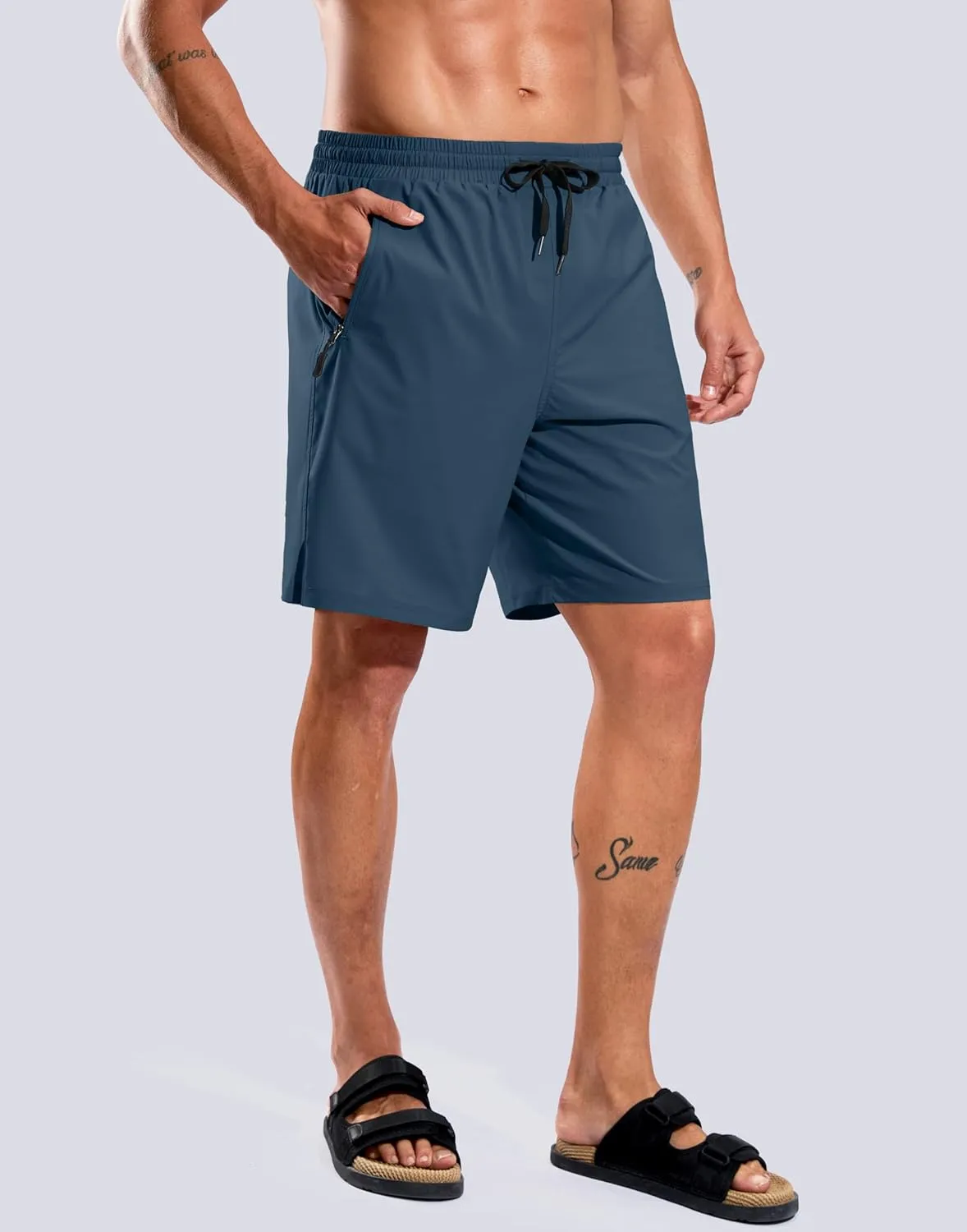 G Gradual Mens Swim Trunks with Compression Liner 7" Quick Dry Board Shorts Swimsuit Bathing Suit for Men with Zipper Pockets