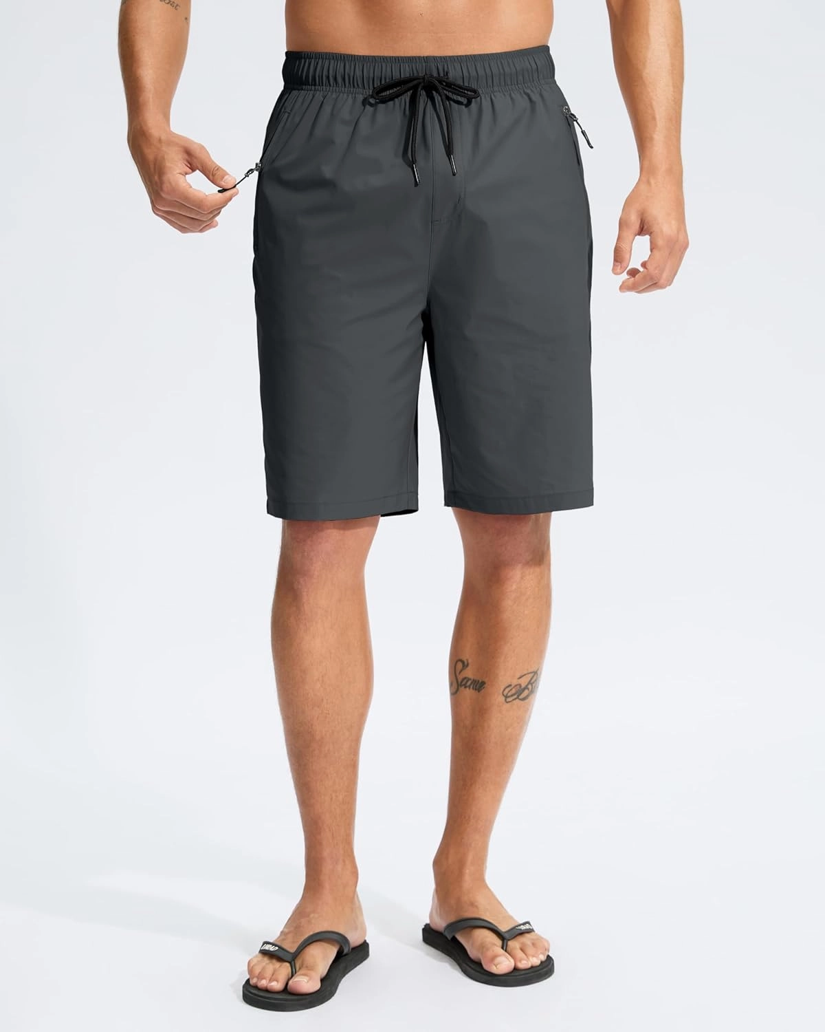 G Gradual Men's Swim Trunks 9" Quick Dry Swimming Board Shorts with Zipper Pockets Swimwear Bathing Suit for Men No Liner
