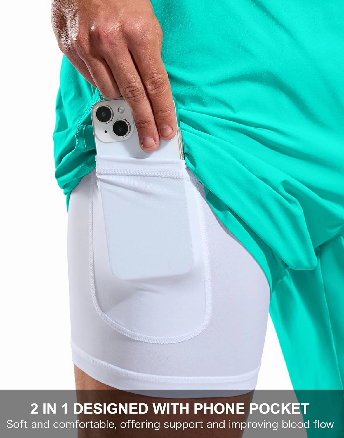 G Gradual Mens Swim Trunks with Compression Liner 7" Quick Dry Board Shorts Swimsuit Bathing Suit for Men with Zipper Pockets