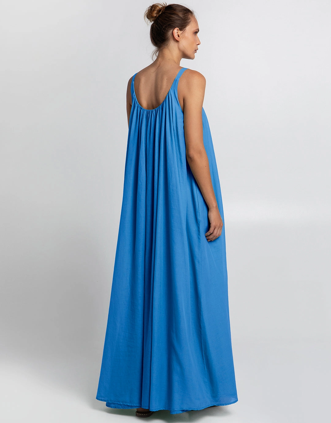 Gathered Maxi Dress - Blue Raf