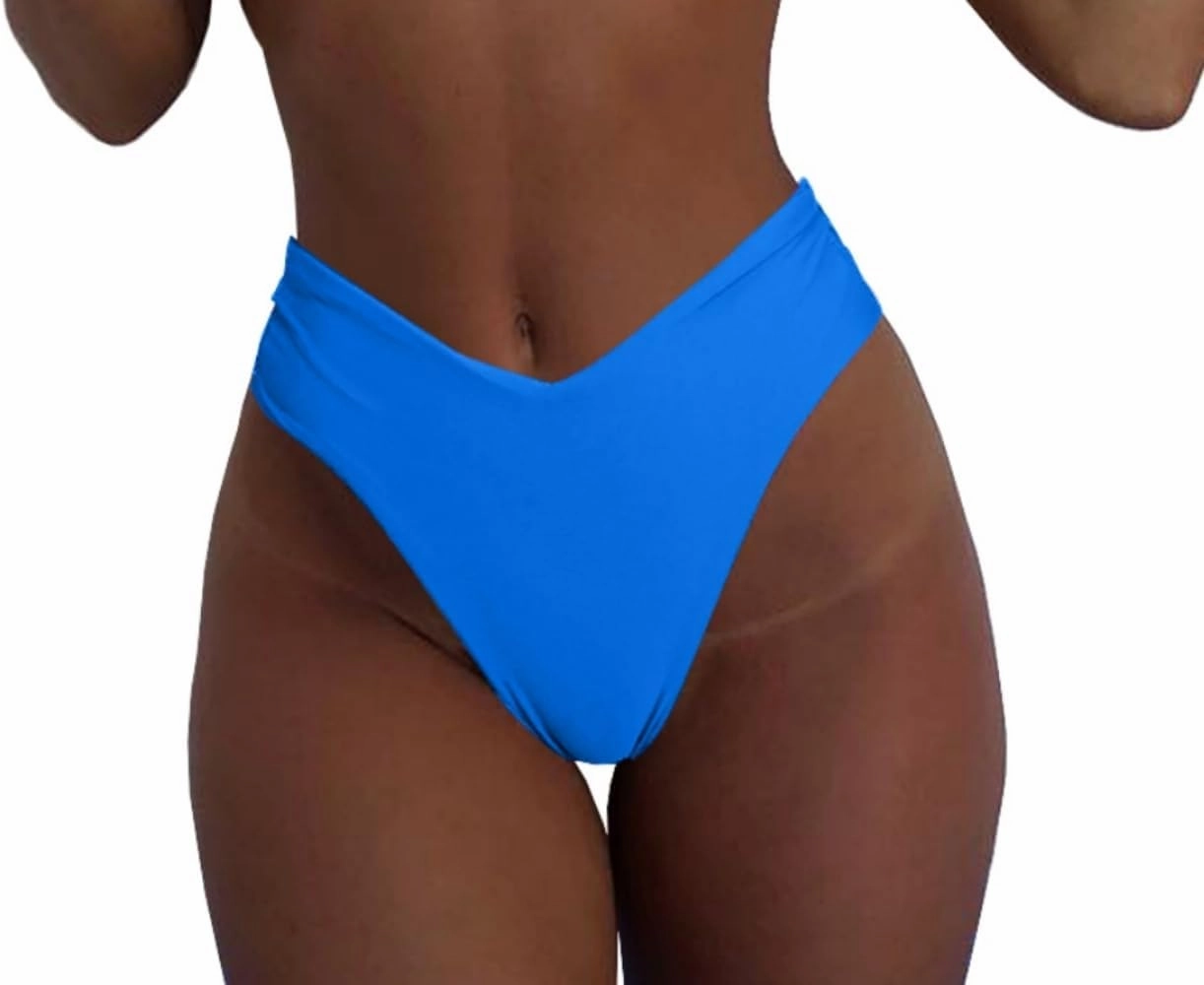 geluboao Women's Bikini Bottom Sexy V Cut High Cut Swimsuit High Waisted Bathing Suit Bottoms