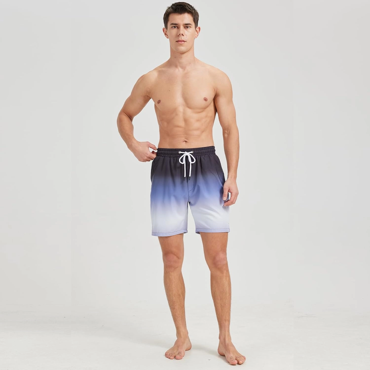 GINGTTO Mens Board Shorts 7 Inch Inseam Beach Swim Trunks for Men with Compression Liner