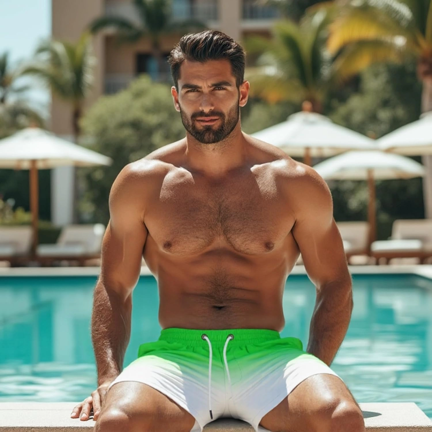 GINGTTO Mens Board Shorts 7 Inch Inseam Beach Swim Trunks for Men with Compression Liner