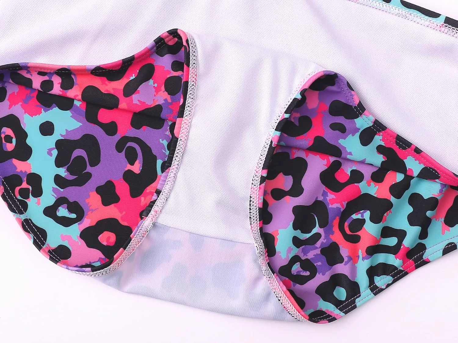 Girls One Piece Leopard Print Swimsuits - Bathing Suit with Adjustable Straps Palm Tree Print Swimwear Size 6X-16