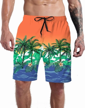 Goodstoworld Men's Novelty Swimtrunks Quick Dry 3D Printed Mesh Lining Beach Board Shorts with Pockets S-4XL