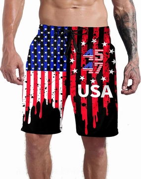 Goodstoworld Men's Novelty Swimtrunks Quick Dry 3D Printed Mesh Lining Beach Board Shorts with Pockets S-4XL