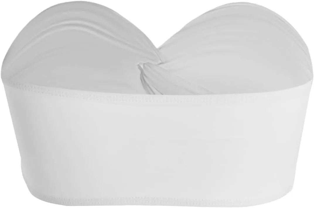 GORGLITTER Women's Strapless Bandeau Bikini Top Twist Front Swimsuit Bra