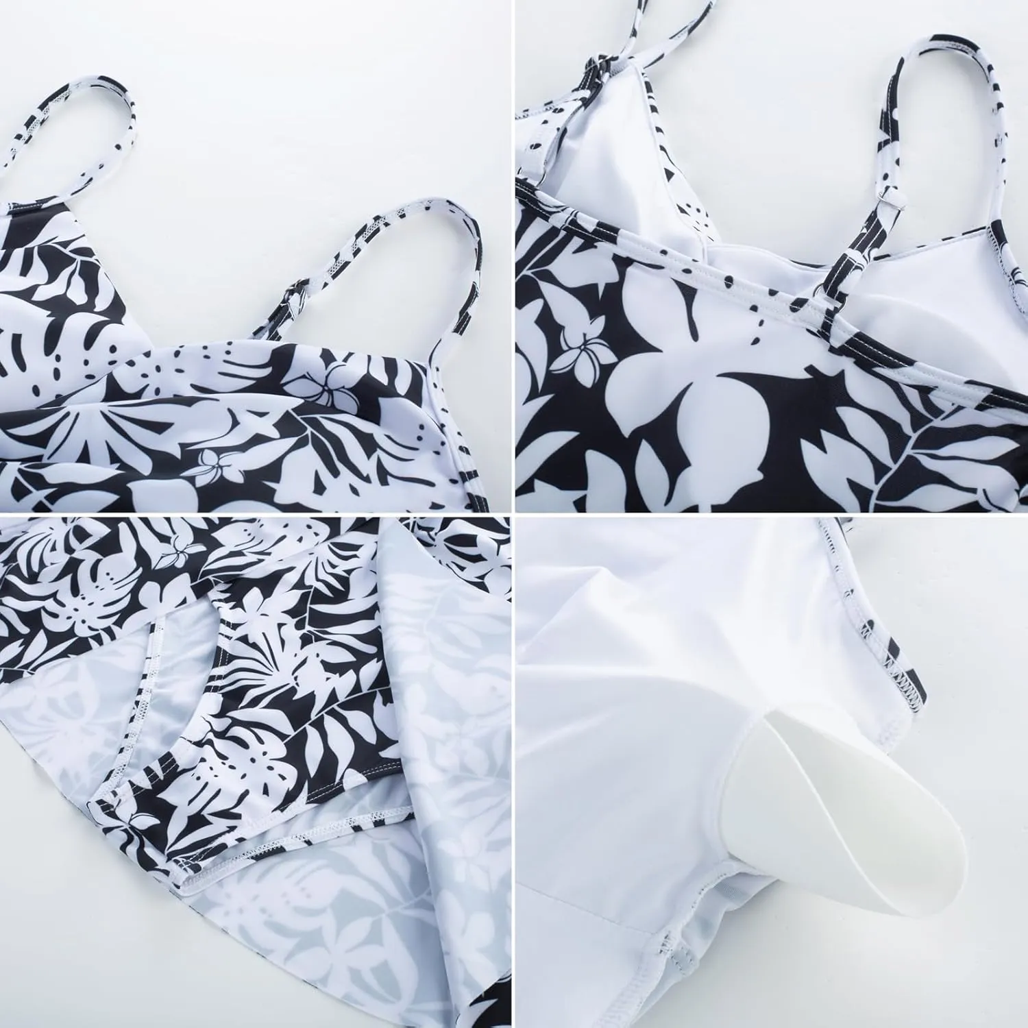 GRACE KARIN Women's One Piece Swim Dress V Neck Tummy Control Swimsuit Vacation Beachwear Bathing Suit