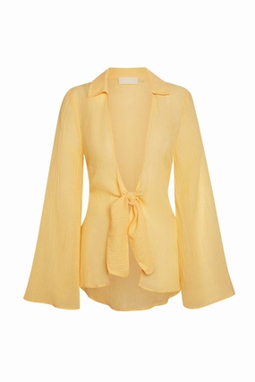 Grenada Tunic - Honey Crinkle Linen