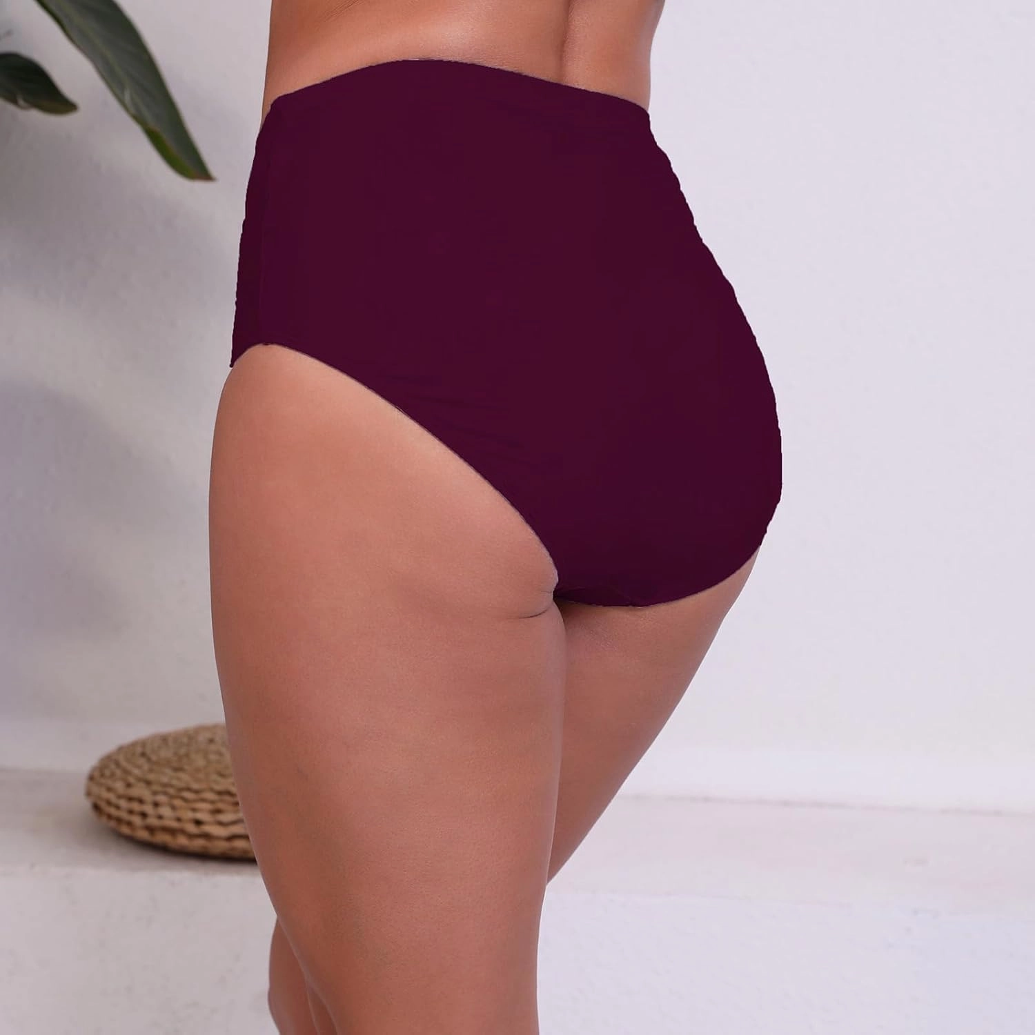 Halcurt Women's High Waisted Swim Bottoms Swimsuit Full Coverage Bikini Bottoms