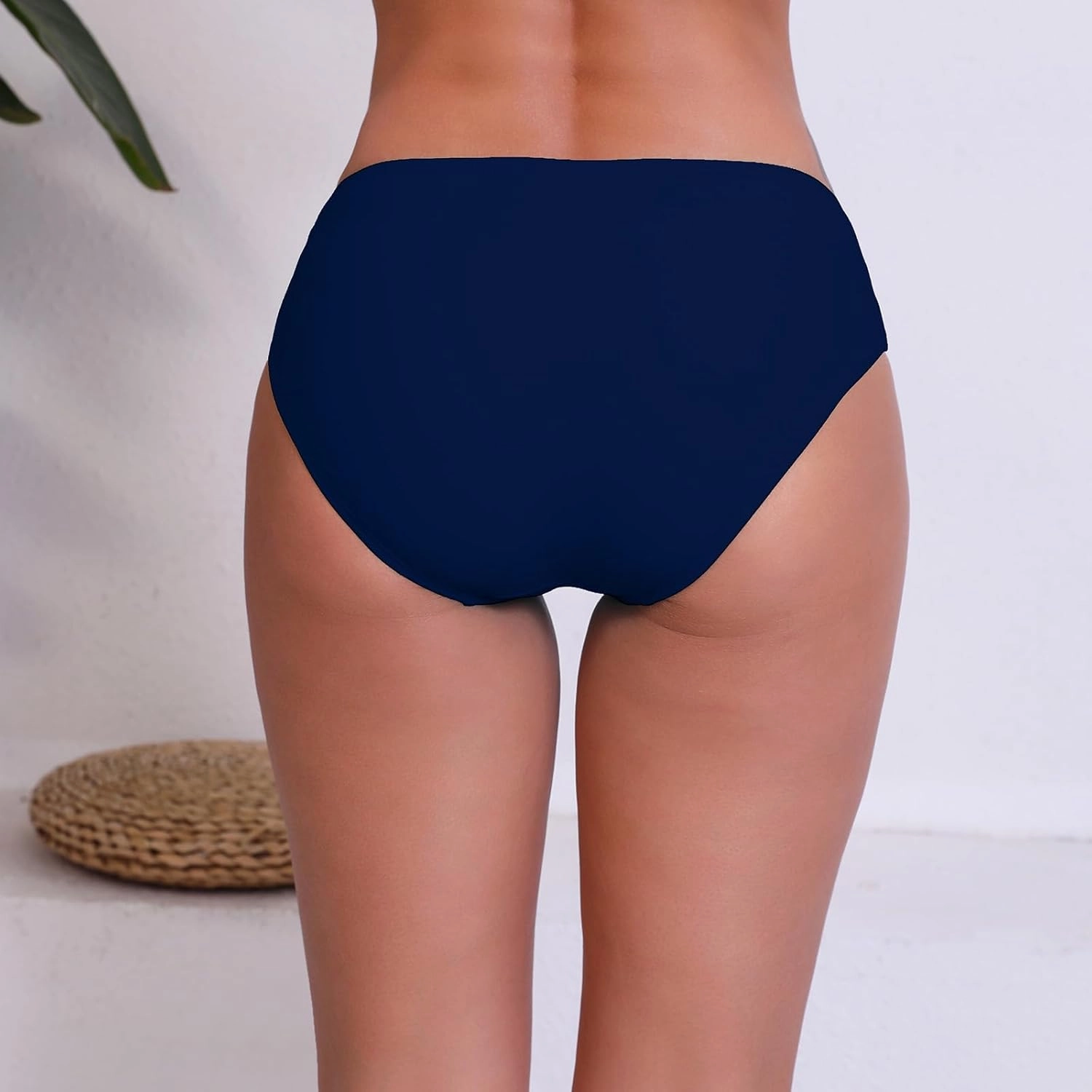 Halcurt Women's Mid Waisted Bikini Swimsuit Bottoms Full Coverage Swim Bottoms