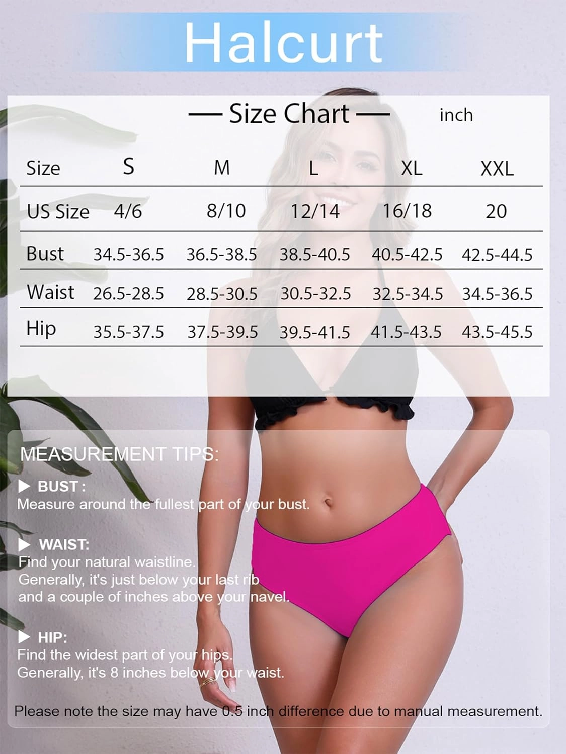 Halcurt Women's Mid Waisted Bikini Swimsuit Bottoms Full Coverage Swim Bottoms