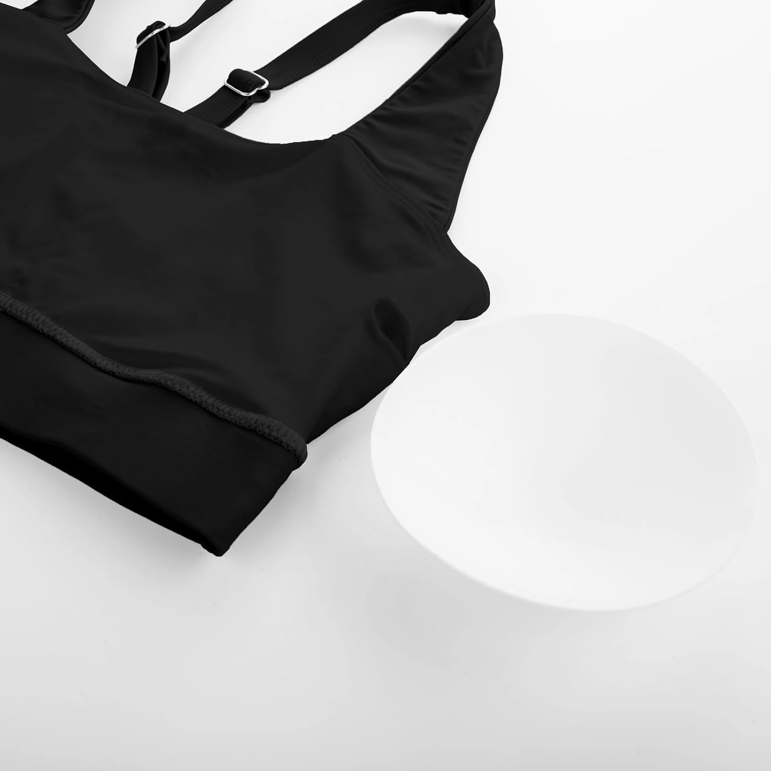 Hanna Nikole Women Bikini Tops 2025 Square Neck Modest Swimsuit Top Adjustable Wide Strap Sports Padded Bathing Suit Top Only