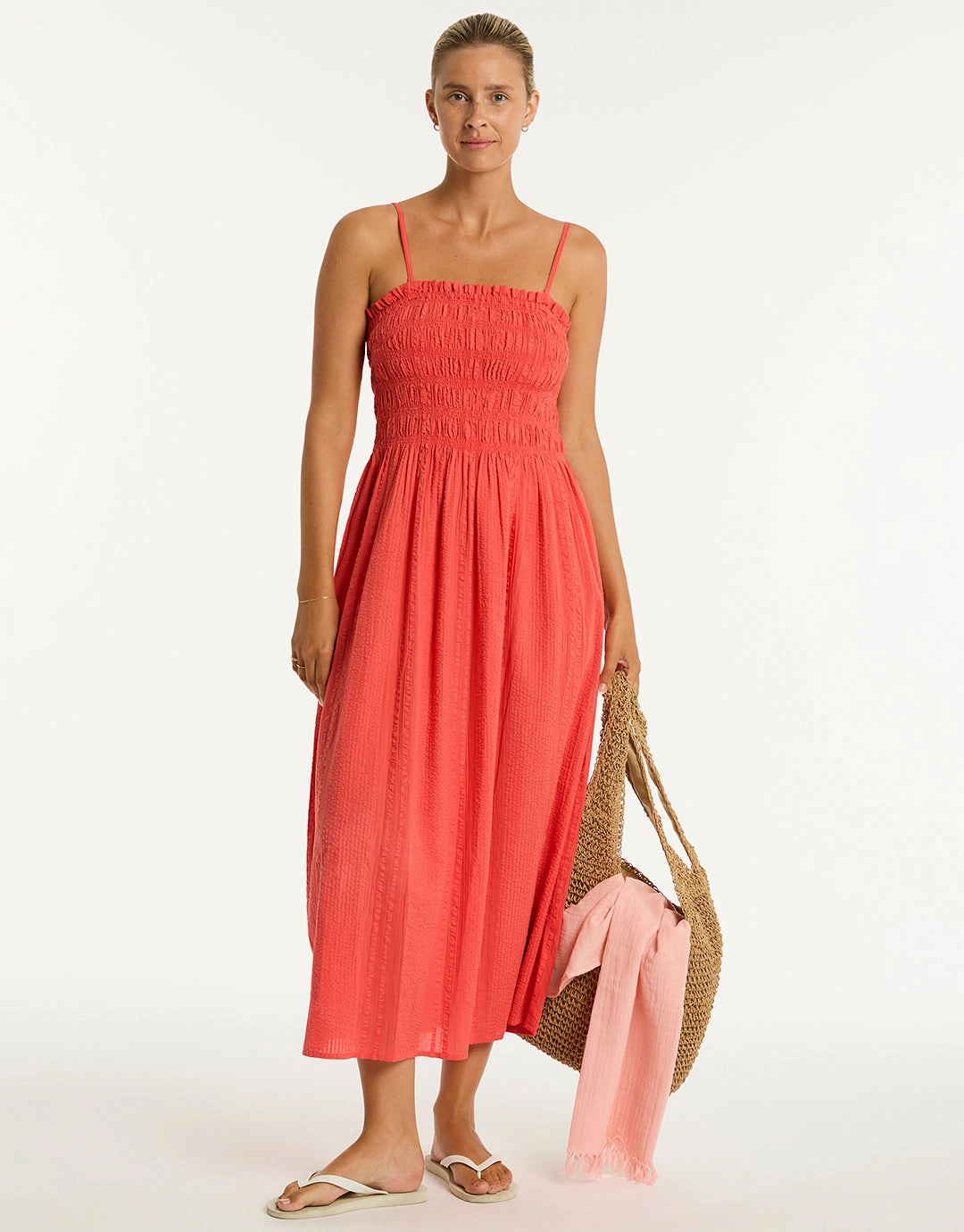 Heatwave Bandeau Dress - Flame