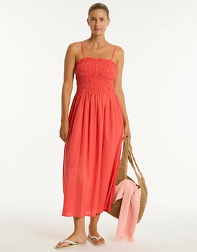 Heatwave Bandeau Dress - Flame