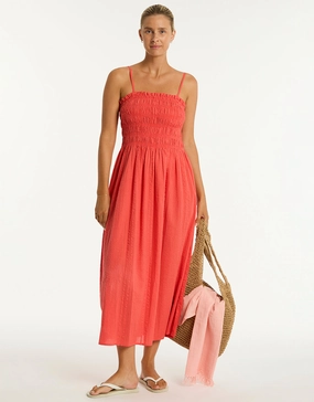 Heatwave Bandeau Dress - Flame