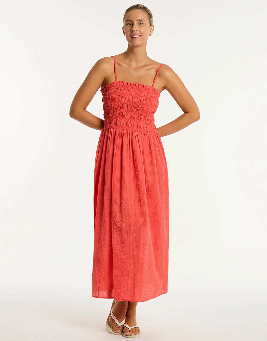 Heatwave Bandeau Dress - Flame