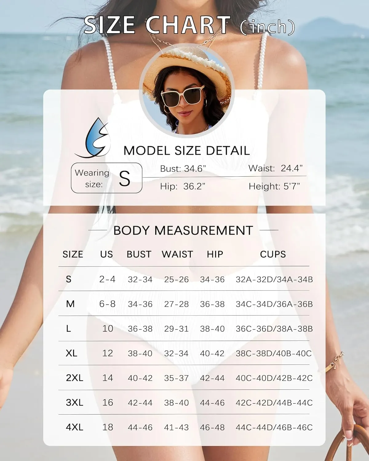High Waisted Bikini Sets for Women 2 Piece Underwire Swimsuits Tummy Control Bathing Suit Bandeau Teen Girl