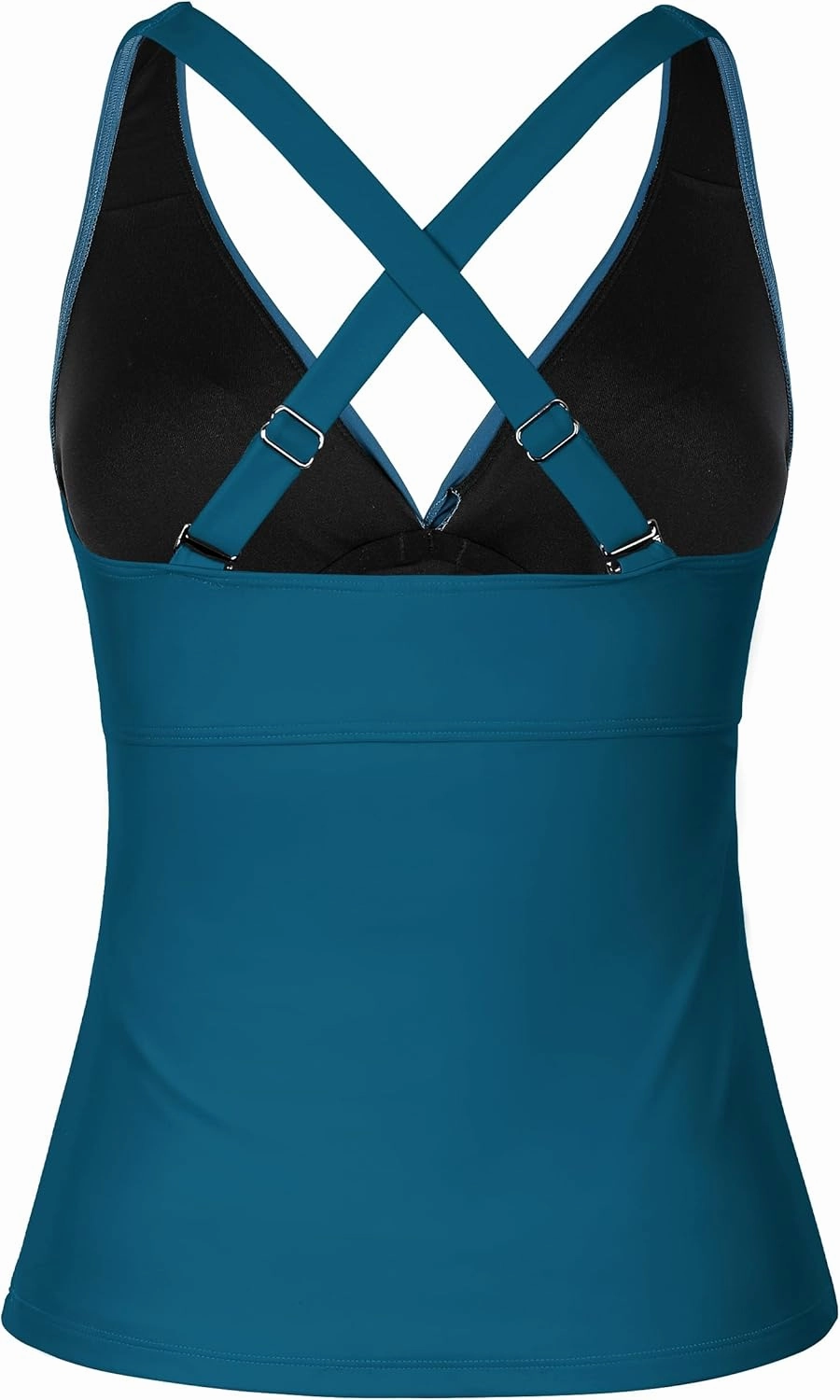 Hilor Women's Underwire Tankini Top Tummy Control Bathing Suits Sexy V Neck Crossover Swim Top Only