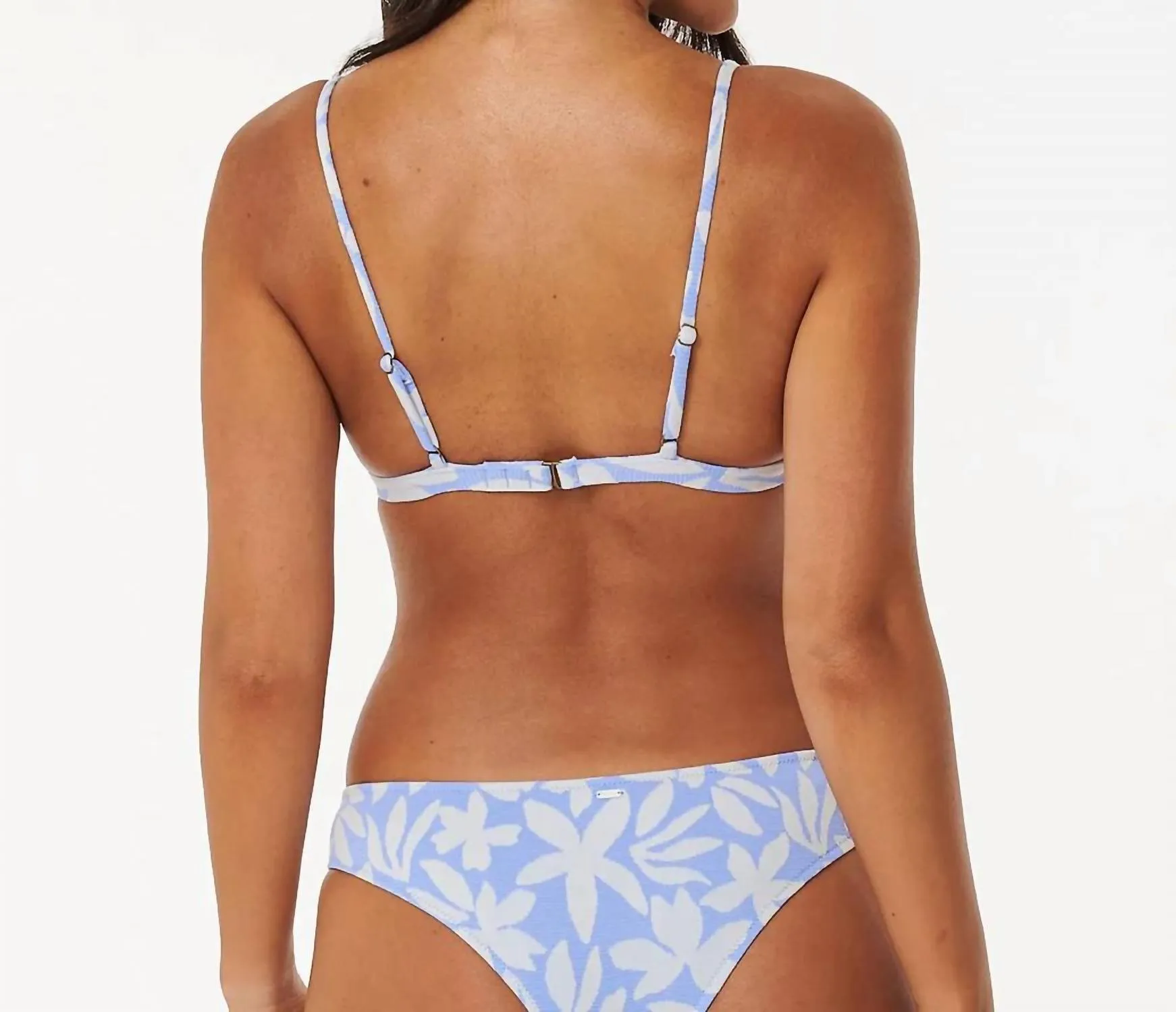 Holiday Tropics Tri Top In Mid Blue