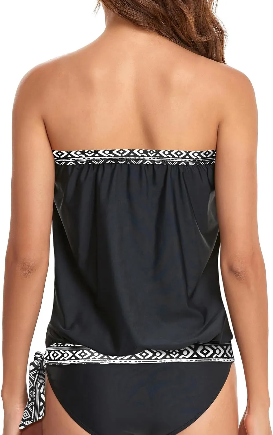 Holipick Strapless Tankini Tops for Women Swimwear Top ONLY Bandeau Bathing Suit Blouson Swimsuit No Bottom