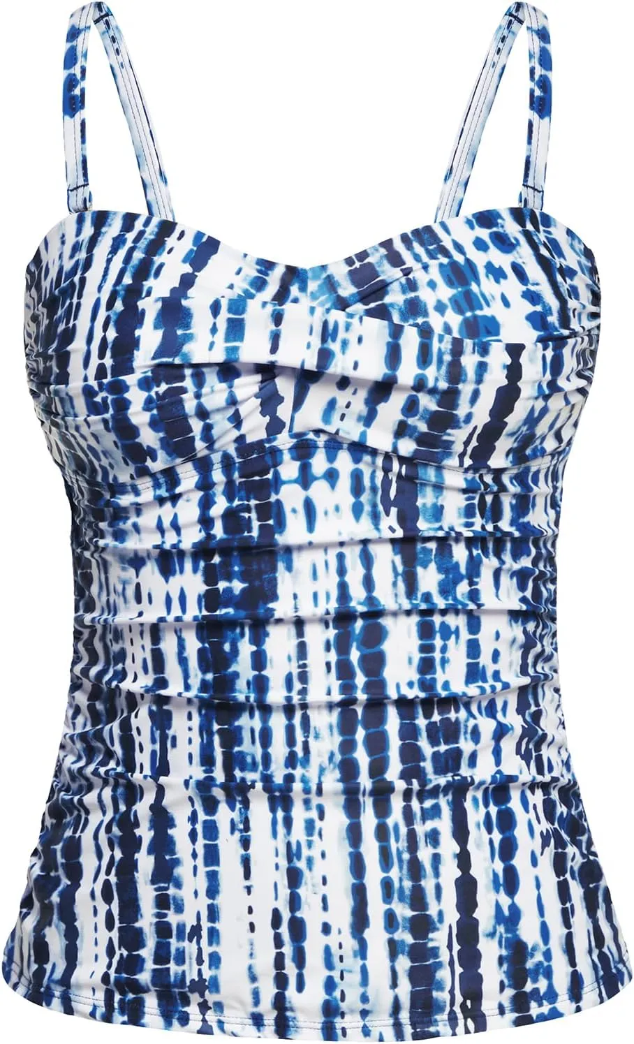Holipick Tankini Top for Women Twist Front Bandeau Swimsuit Tummy Control Bathing Suit Top Only No Bottom